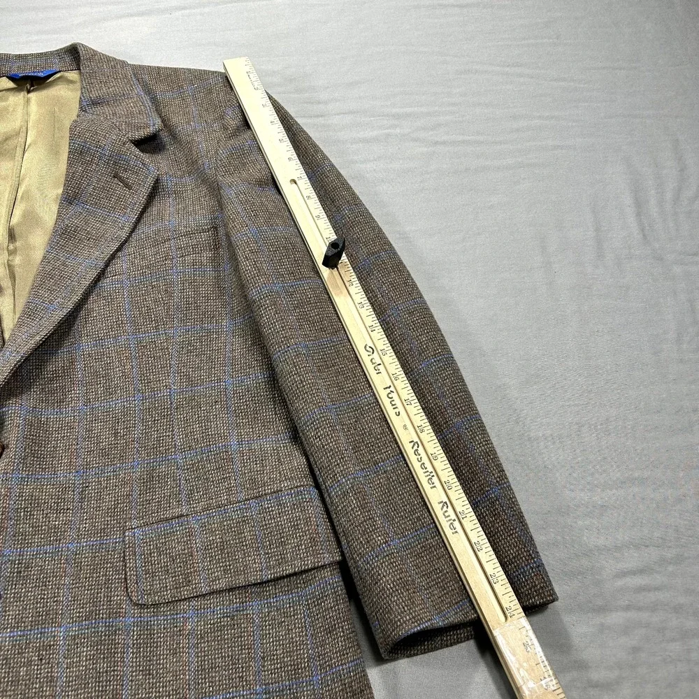 VINTAGE Pendleton‎ Blazer Mens 42 Brown Check Wool Sport Coat Jacket 80s
